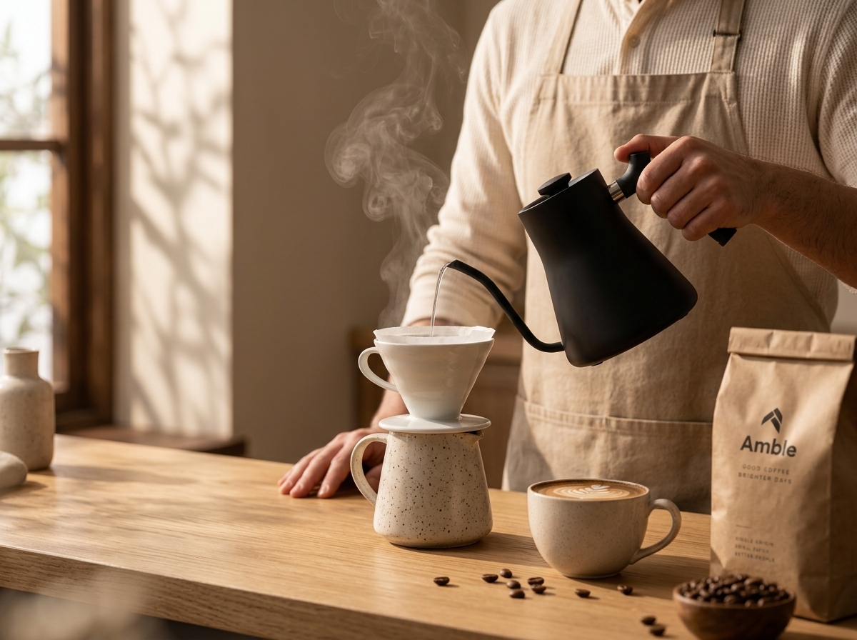 Pour-over coffee brewing